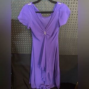 Stylish Purple Dress with Rhinestone Accent